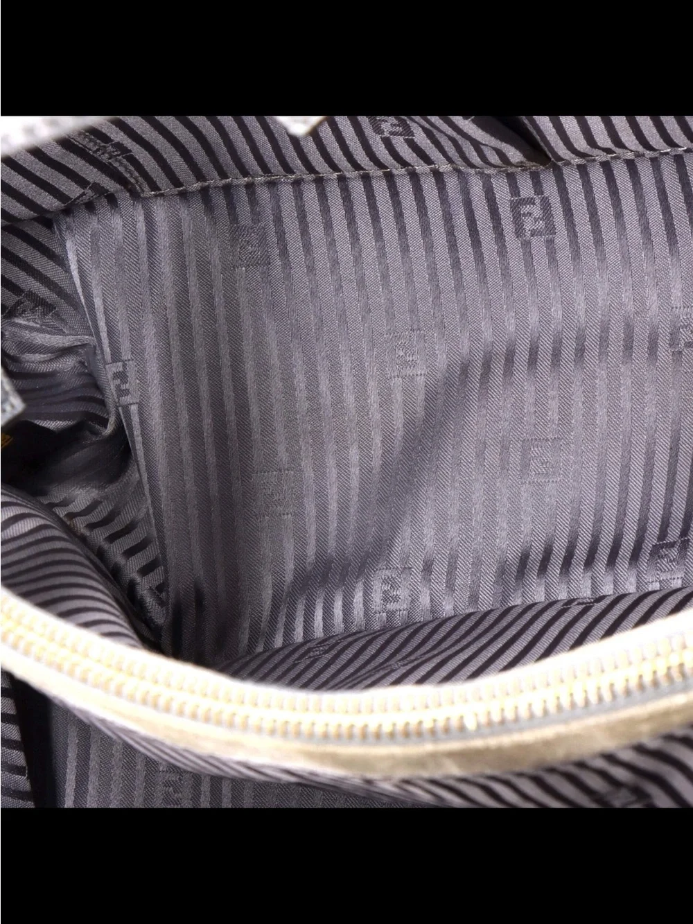 Fendi Vitello 2Jours Medium Structured Gray Leather Satchel Handbag Purse Top